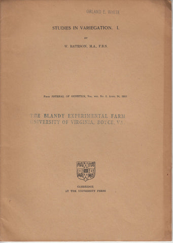 3 offprints by William Bateson The Inheritance of the Peculiar Pigmentation of the Silky Fowl and others