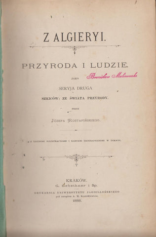 Z Algieryi Przyroda i Ludzie Jako Seryja Druga Szkicow Ze Swiata Przyrody